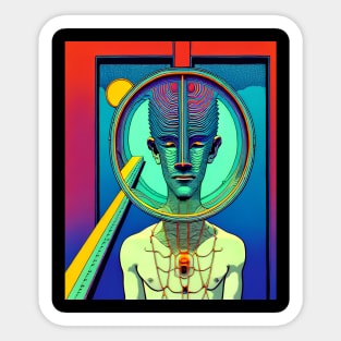 Trippy abstract Humanoid Sticker